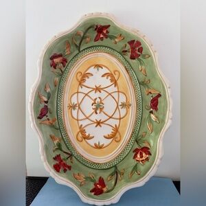 Fitz & Floyd Bellacara Platter With Birds And Flowers Design.